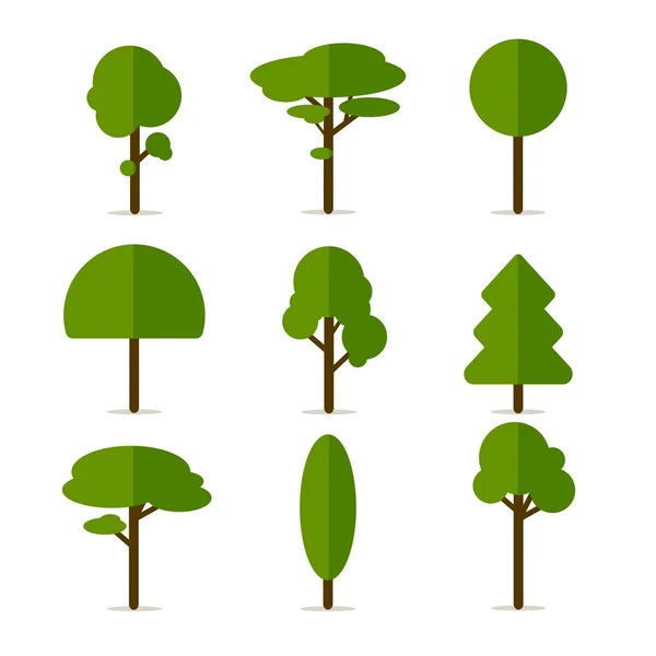 Ícones de árvore — Vetor de Stock