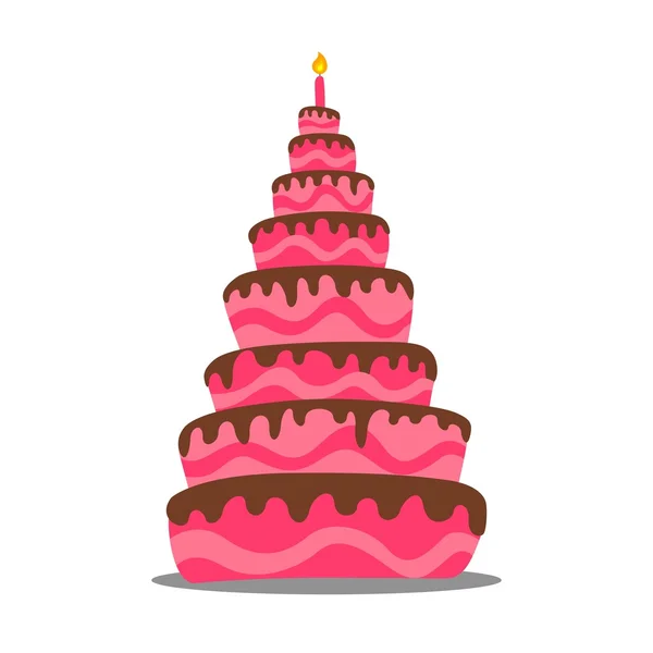 Pastel de cumpleaños — Vector de stock