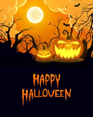 Vektör Halloween Pumpkins ile arka plan