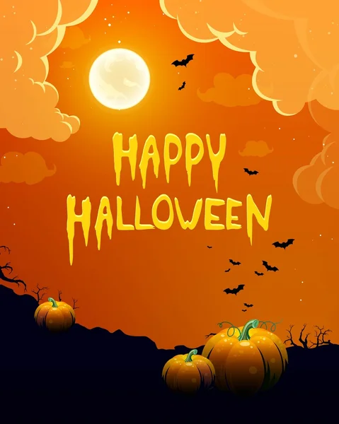 Vector Halloween achtergrond met Pumpkins — Stockvector