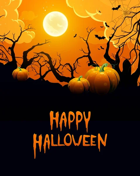 Vector Halloween achtergrond met Pumpkins — Stockvector