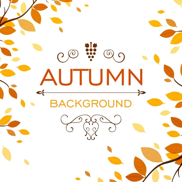 Vector Autumn Design with Autumnal Leaves — Stock Vector