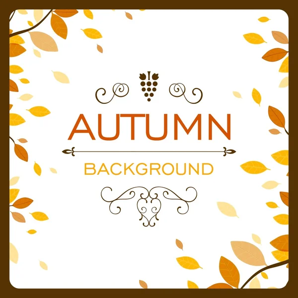 Diseño de otoño vectorial con hojas de otoño — Vector de stock