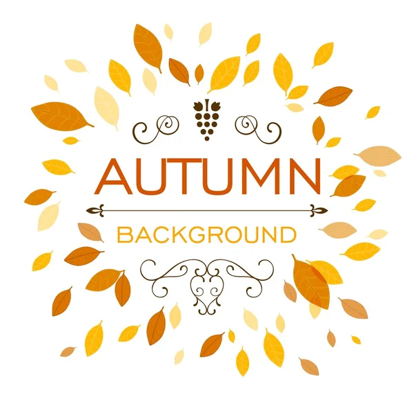 Diseño de otoño vectorial con hojas de otoño — Vector de stock