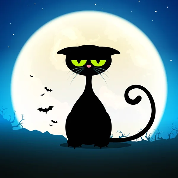 Vector gato negro — Vector de stock