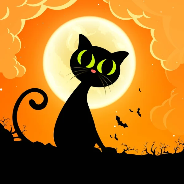 Vettore gatto nero — Vettoriale Stock
