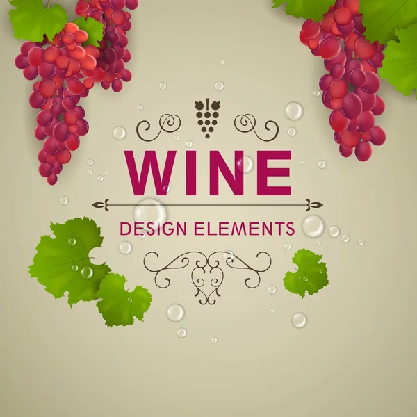 Векторные декоративные вина фон с виноградом — стоковый вектор