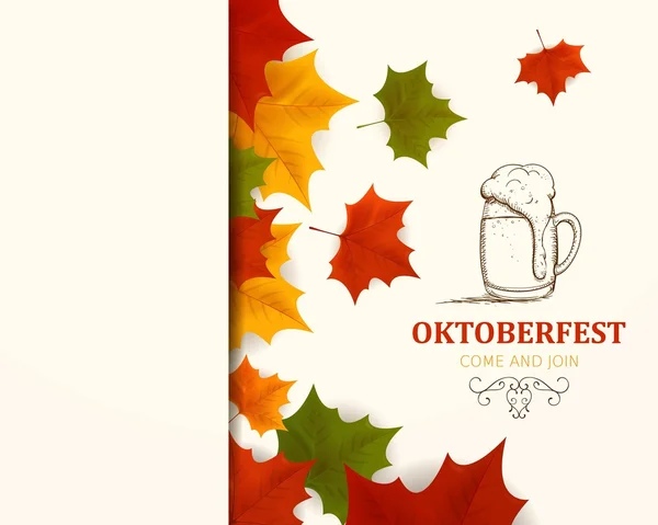 Vector Autumn Design con foglie autunnali — Vettoriale Stock