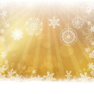 Altın Christmas arka plan vektör çizim