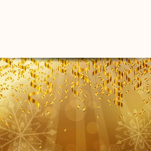 Ilustración vectorial de un fondo navideño dorado — Archivo Imágenes Vectoriales