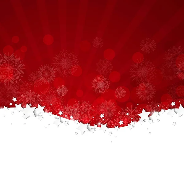 星と雪の結晶とベクトルクリスマスの背景 — ストックベクタ