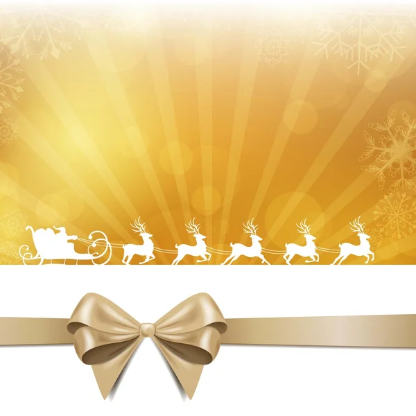 Vector gouden Kerstmis achtergrond met Santa Claus — Stockvector