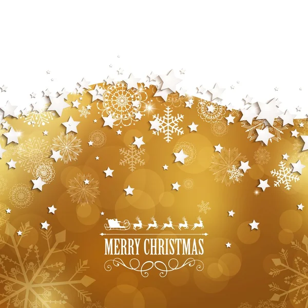 ゴールデン クリスマスのベクトルの背景 — ストックベクタ