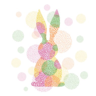 Renkli mutlu bir Paskalya kartı tasarım tebrik vektör çizim