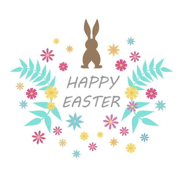 Vector Illustration of a Colorful Happy Easter Greeting Card Design — Stock Vector