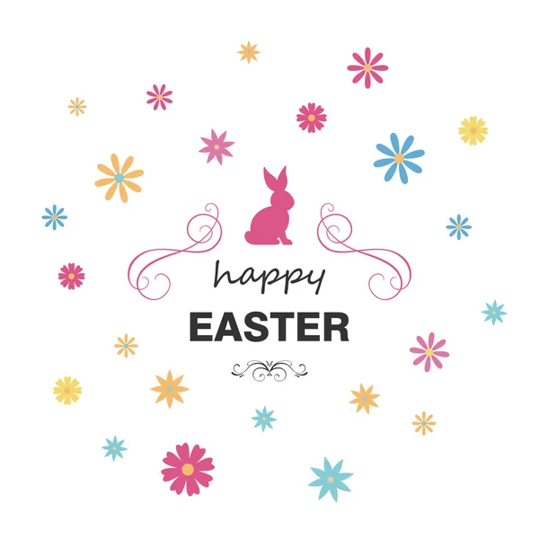 Vector Illustration of a Colorful Happy Easter Greeting Card Design — Stock Vector