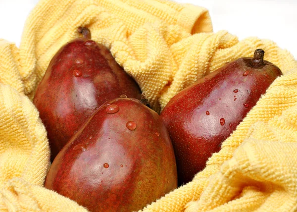 Red Anjou Pears, freshly washed — Stock Photo, Image