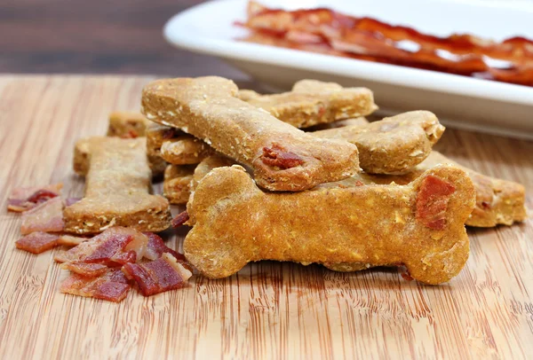 Pumpkin and bacon dog biscuits, healthy and homemade. — Stock Photo, Image