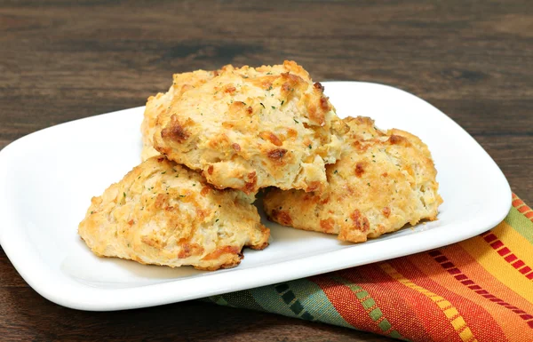Cheddar cheese, parsley and garlic biscuits. — Stock Photo, Image