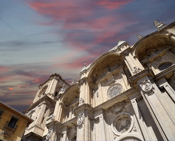 Granada Cathedral (Cathedral of the Incarnation) in gothic and spanish renaissance style, Andalucia, Spain — Stock Photo, Image