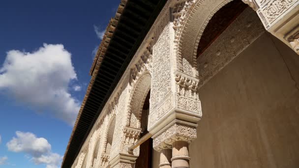 Alhambra Palace - medieval moorish castle in Granada, Andalusia, Spain — Stock Video