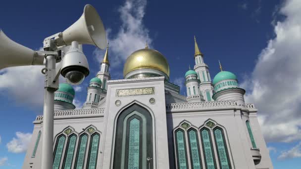 Moszkva katedrális Mosque, Oroszország--a fő mecset Moszkvában — Stock videók