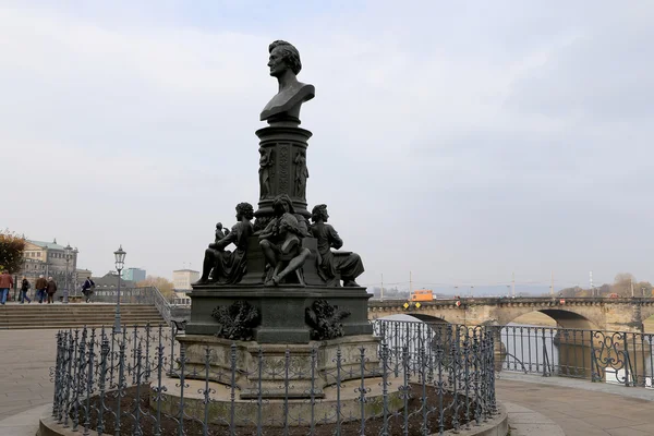 Brühl Teras, Dresden, Almanya tarihi mimari topluluğu — Stok fotoğraf