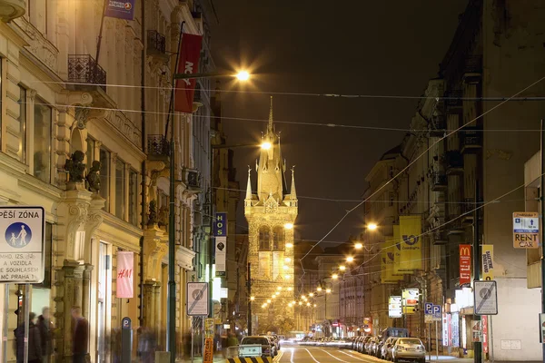 Casas antiguas (Vista nocturna) en Praga, República Checa — Foto de Stock