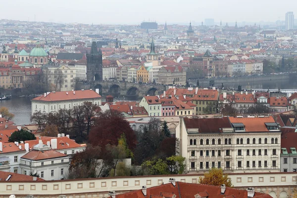 Prag 'ın yukarıdan görünüşü, Çek Cumhuriyeti — Stok fotoğraf