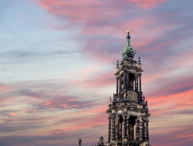 hofkirche veya kutsal üçlü - dresden, sachsen, Almanya Barok kilise katedral 