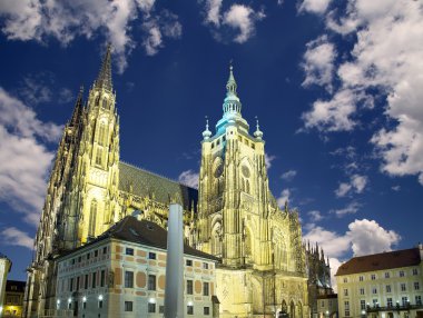 Çek Cumhuriyeti Prag Şatosu 'ndaki Aziz Vitus Katedrali (Roma Katolik Katedrali) 