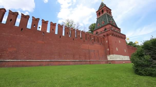 Kremlin van Moskou op een zonnige zomerdag, Rusland — Stockvideo