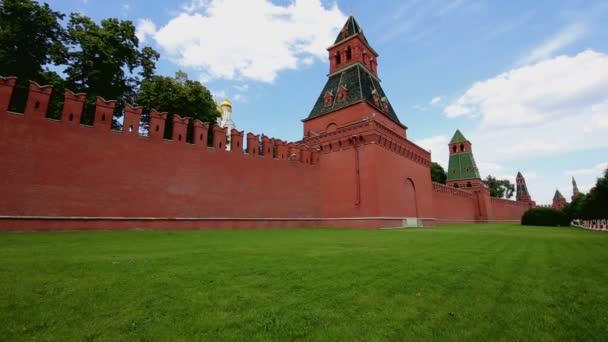 Московский Кремль в солнечный летний день, Россия — стоковое видео