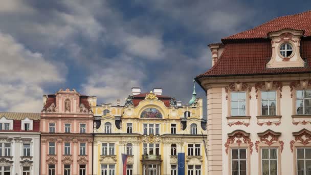 Casas da cidade velha em Praga, República Checa — Vídeo de Stock