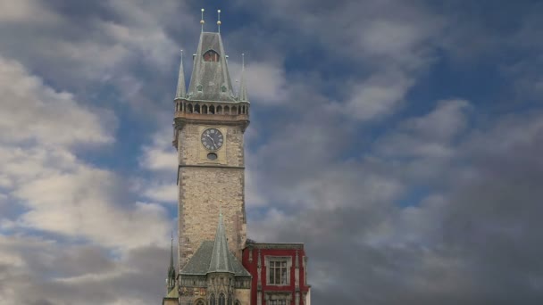 Gamla rådhuset staden i Prag, Tjeckien — Stockvideo