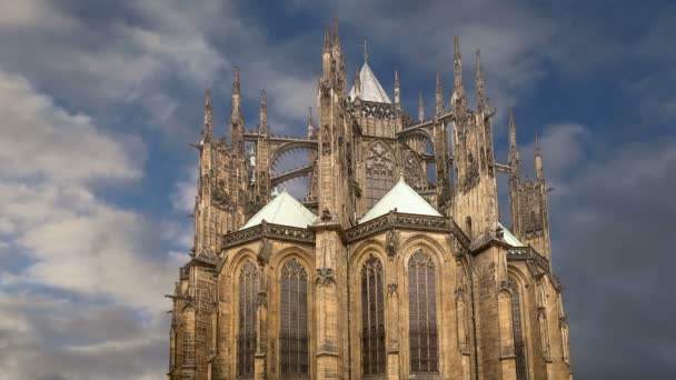 St. Vituskathedraal (rooms-katholieke kathedraal) in het kasteel van Praag, Tsjechië — Stockvideo