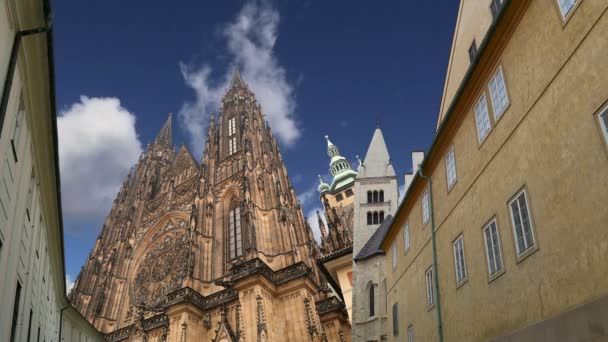 Catedral de San Vito (catedral católica) en el Castillo de Praga, República Checa — Vídeos de Stock