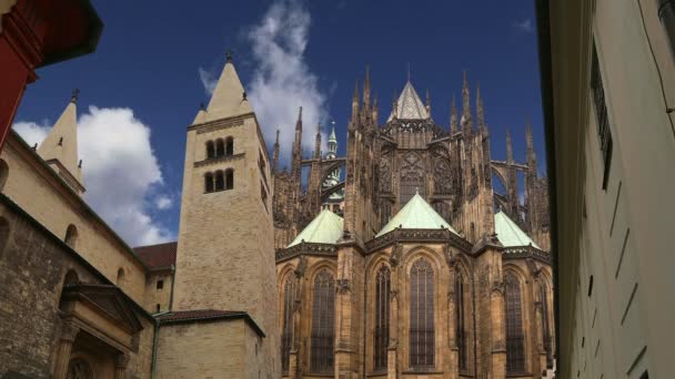 Catedral de San Vito (catedral católica) en el Castillo de Praga, República Checa — Vídeo de stock