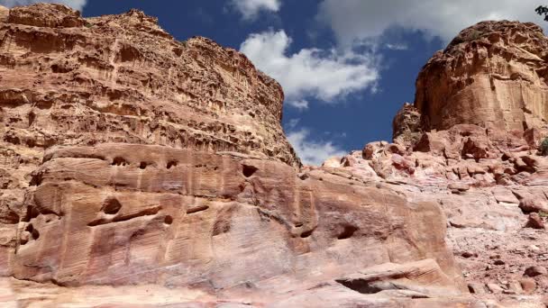 Góry Petra, Jordania, Bliski Wschód. Petra została wpisana na listę światowego dziedzictwa UNESCO — Wideo stockowe