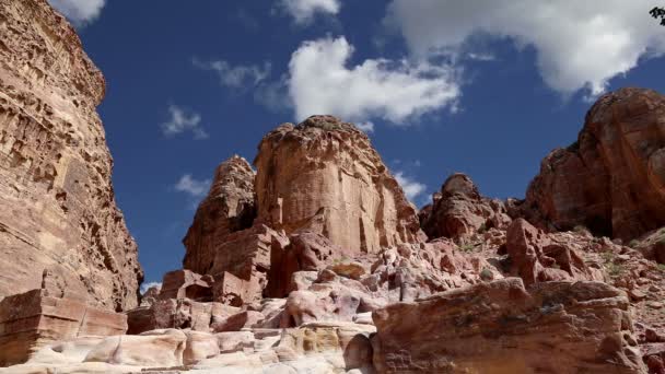 Bergen van Petra, Jordan, Midden-Oosten. — Stockvideo