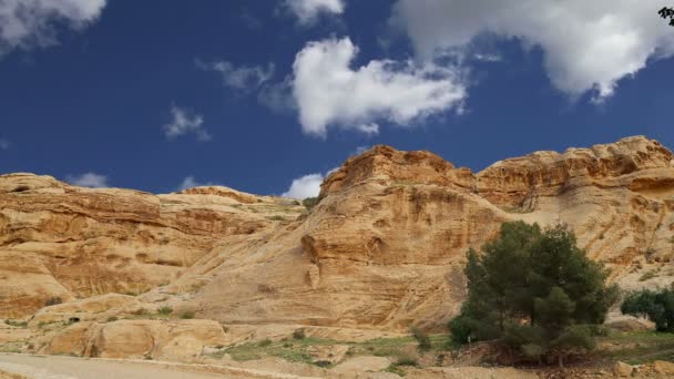 Bergen van Petra, Jordan, Midden-Oosten. — Stockvideo