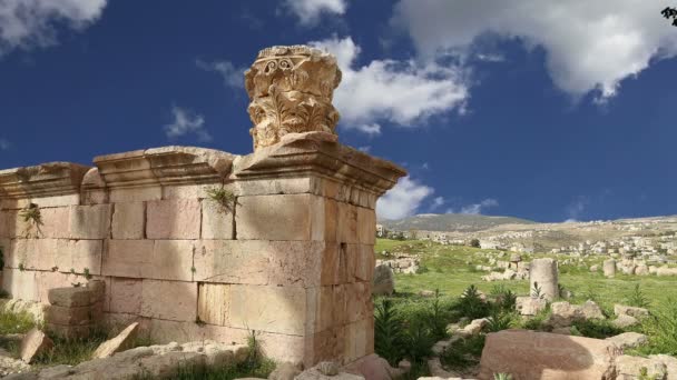 Római kori Gerasza az ókorban, a Jordániai városban, fővárosa és legnagyobb városa, a kormányzóság jerash, Jordánia — Stock videók