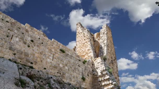 O castelo ayyubid de Ajloun no norte da Jordânia, construído no século XII, Oriente Médio — Vídeo de Stock