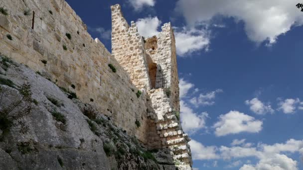 Die ayyubid burg von ajloun im nördlichen jordan, erbaut im 12. jahrhundert, naher osten — Stockvideo