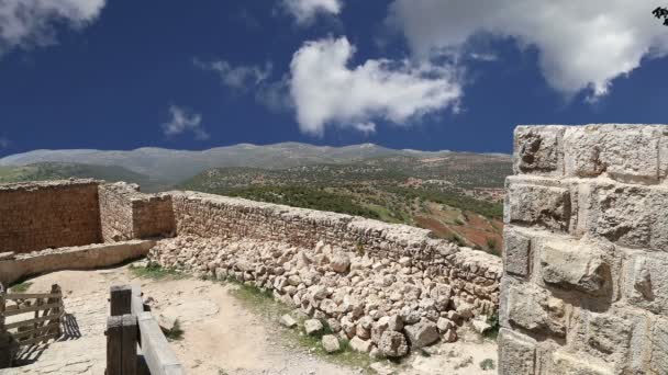 Die ayyubid burg von ajloun im nördlichen jordan, erbaut im 12. jahrhundert, naher osten — Stockvideo