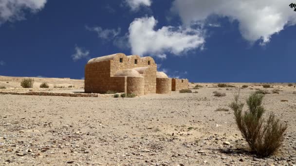 Quseir (qasr) amra woestijn kasteel in de buurt van amman, Jordanië. werelderfgoed met beroemde fresco. — Stockvideo