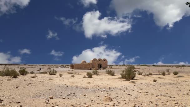 Quseir (qasr) amra woestijn kasteel in de buurt van amman, Jordanië. werelderfgoed met beroemde fresco. — Stockvideo