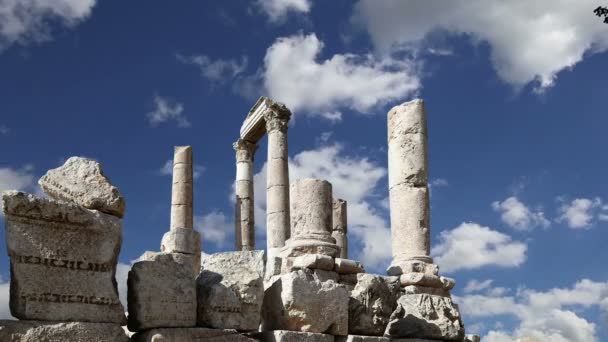 Amman city landmarks -- alte römische Zitadelle Hügel, jordan — Stockvideo