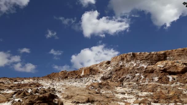 Jordan、中東の死海の塩 — ストック動画