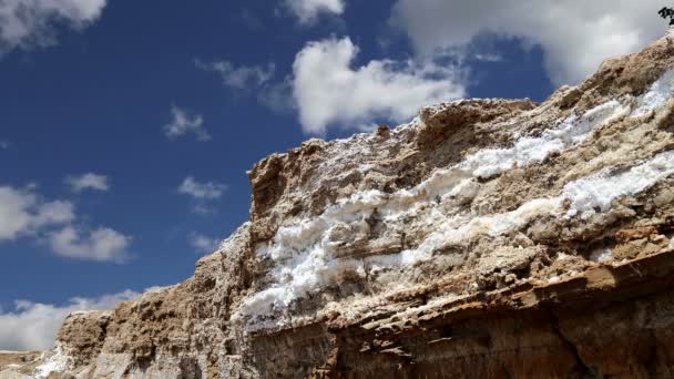 Dode zeezout op Jordan, Midden-Oosten — Stockvideo